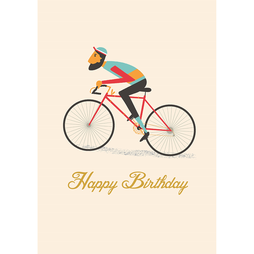 Le Bicycle Happy Birthday Card Rex London