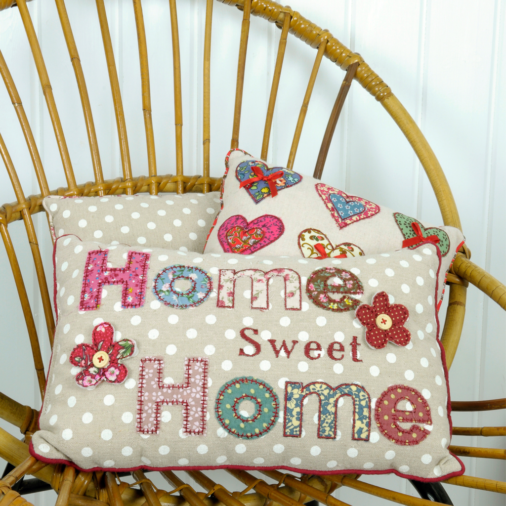 Mini Patchwork Home Sweet Home Cushion Rex London