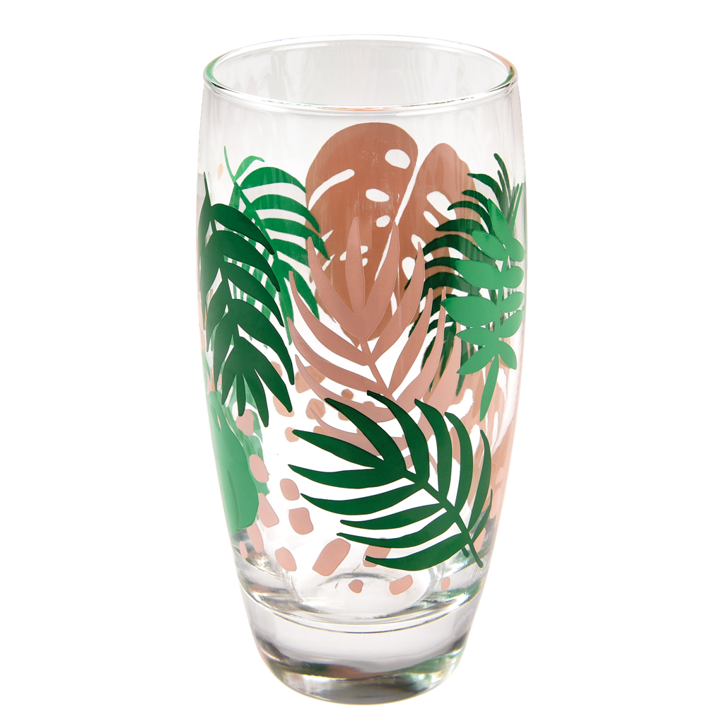 Tropical Palm Drinking Glass Rex London