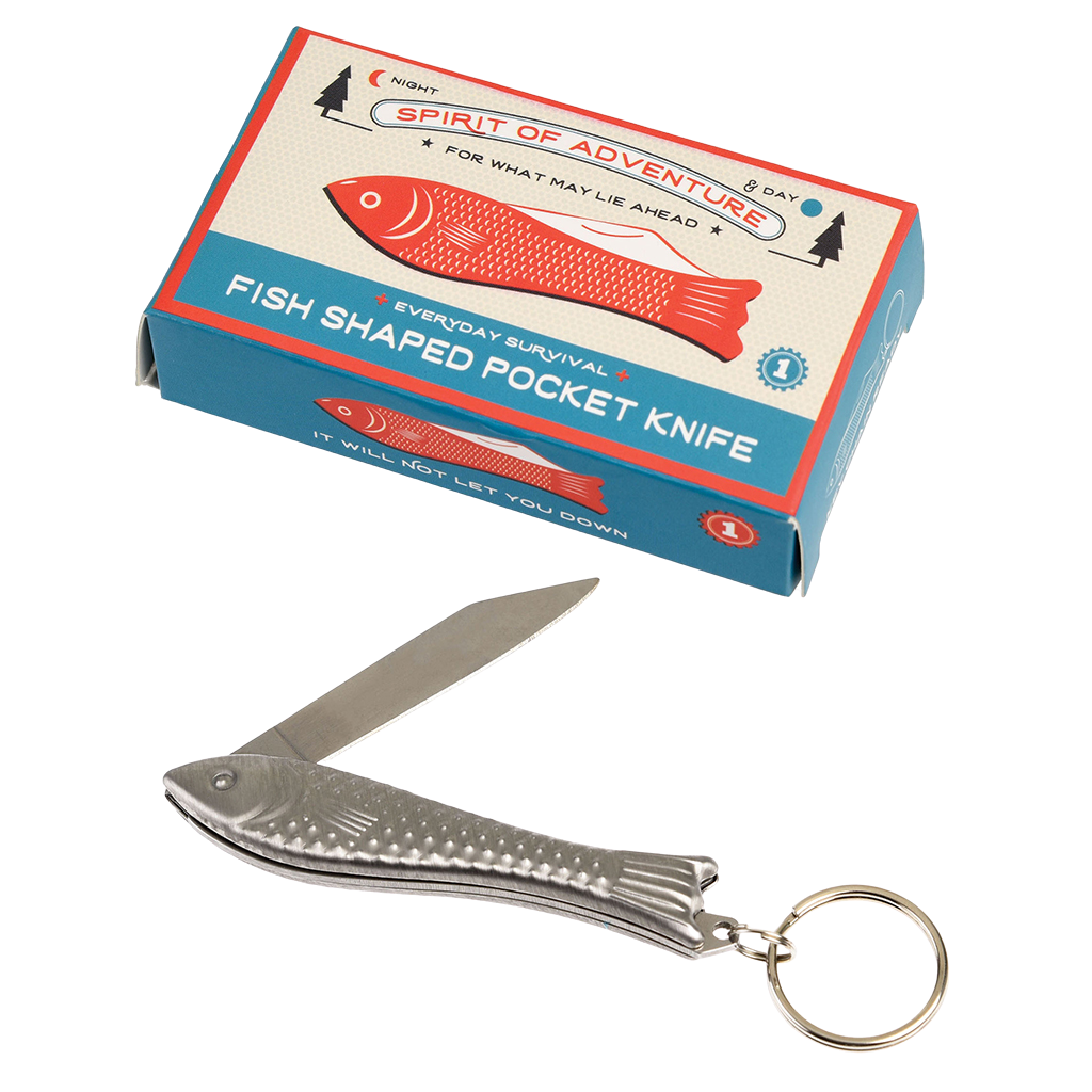 Fish Shaped Pocket Knife & Keyring Rex London