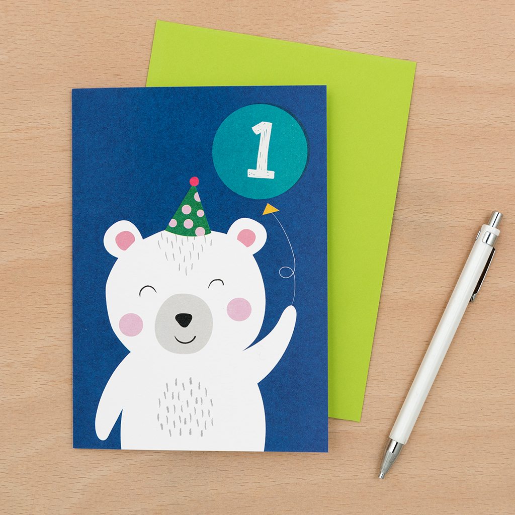 Polar Bear 1st Birthday Card | Rex London (dotcomgiftshop)
