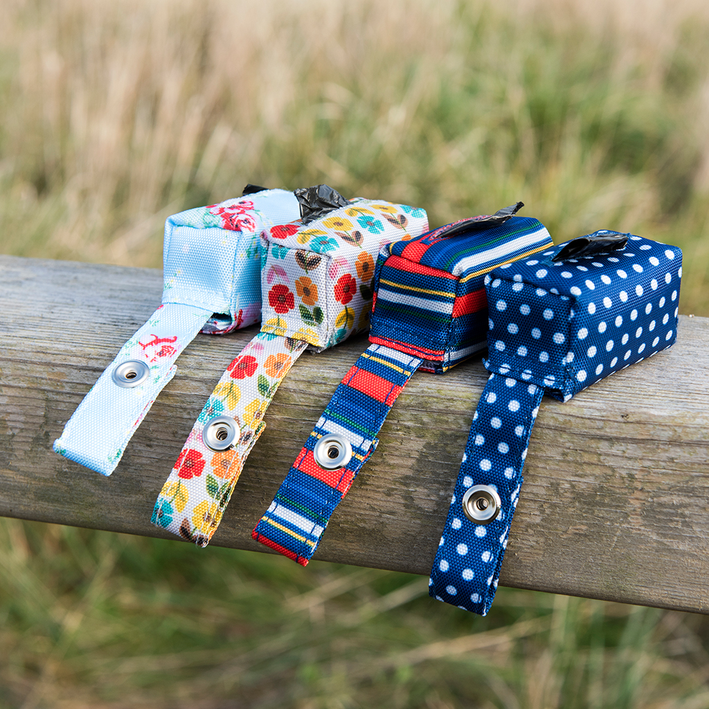 Blue Polka Dot Poop Bag Holder Rex London