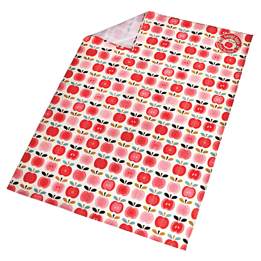 vintage apple tea towel rex london dotcomgiftshop