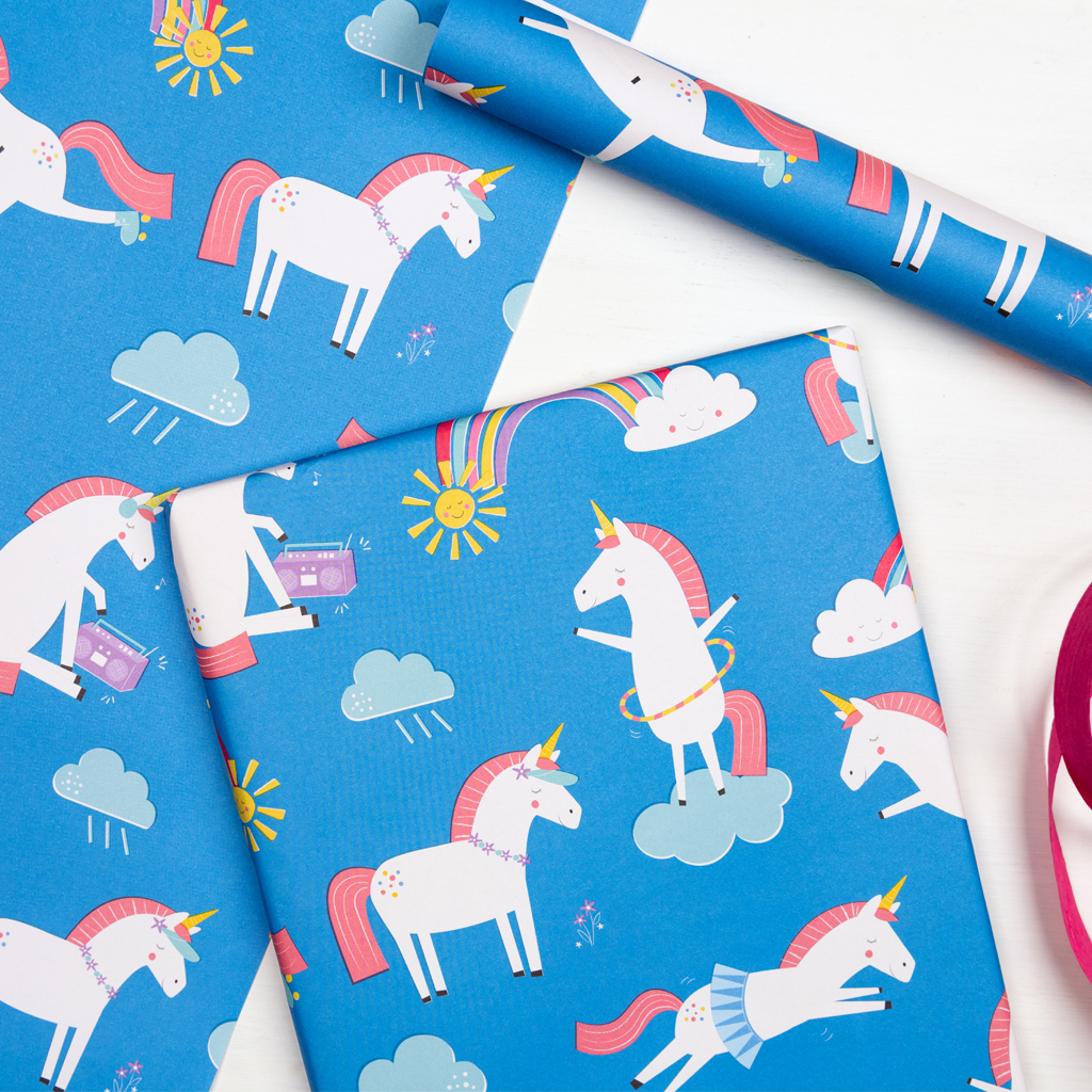 Magical Unicorn Wrapping Paper (5 Sheets) | Rex London (dotcomgiftshop)
