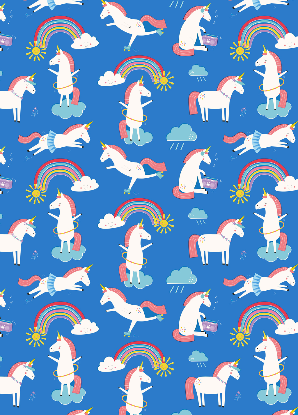 magical unicorn wrapping paper 5 sheets rex london dotcomgiftshop