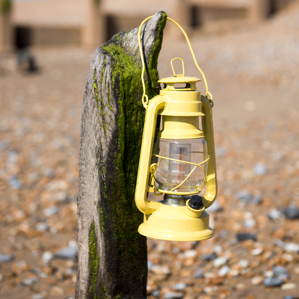 Yellow L.e.d Battery Powered Hurricane Lamp Rex London