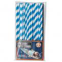 Pack 25 Blue Paper Party Straws Pack 25 Blue Paper Party Straws