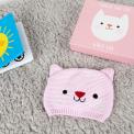 Cookie the Cat baby hat Knitted cotton Cookie the Cat pink baby hat