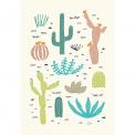 Desert In Bloom Greetings Card Desert In Bloom Cactus Greetings Card