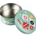 Jolie Noel Round Christmas Tin vintage style Christmas cake tin