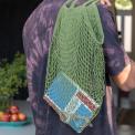 Khaki French Style String Shopping Bag french style khaki green cotton netted bag