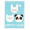 Miko And Friends Temporary Tattoos Miko the Panda, Cookie the Cat and Bonnie the Bunny temporary tattoos set of 24