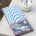 Pack 25 Blue Paper Party Straws Pack 25 Blue Paper Party Straws