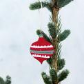 Red Bauble Wooden Decoration Red Vintage Decoration