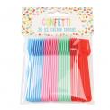 Confetti design ice cream spoons 30 disposable ice cream spoons