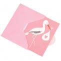 Stork newborn Baby girl Bundle Pink greetings Card with envelope Stork newborn Baby girl Bundle Pink greetings Card with envelope