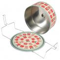 Red Apples Print Metal Cake Carrier with Cloche and Handle Red Apples Print Metal Cake Carrier with Cloche and Handle