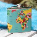 World Map Hip Flask World Map Hip Flask 6oz