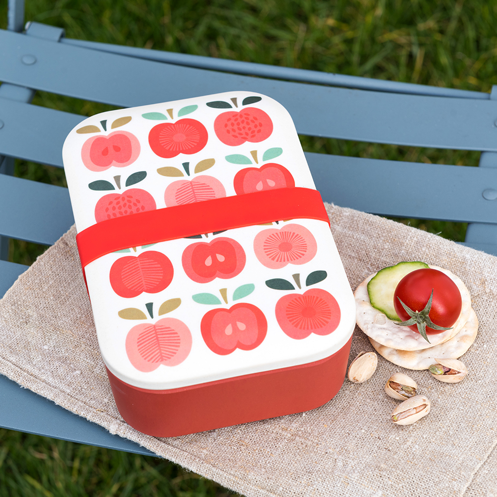 Vintage Apple Bamboo Lunch Box Rex London