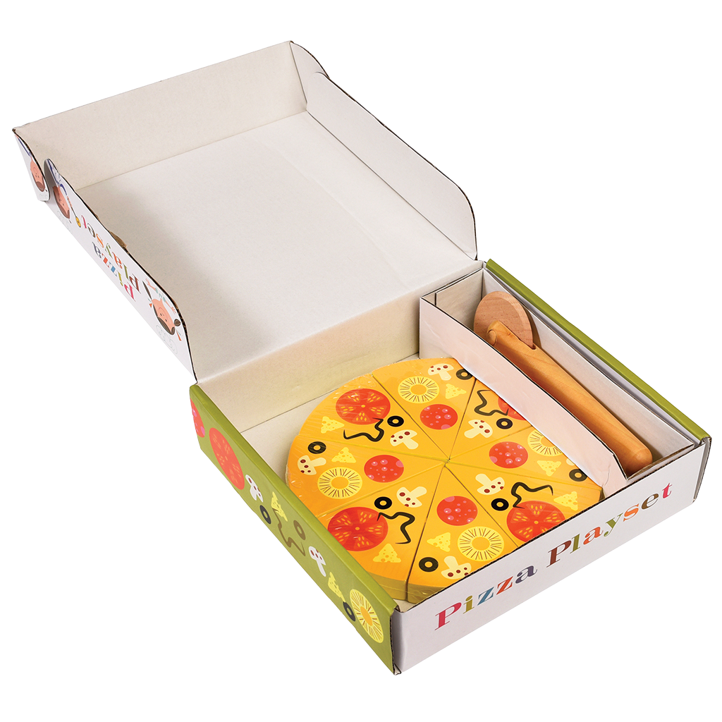 Wooden Toy Pizza In Box Rex London