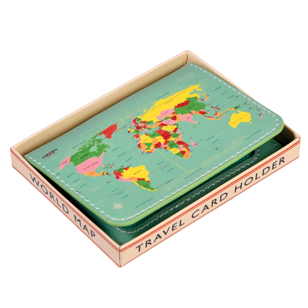 World Map Travel Card Holder Rex London