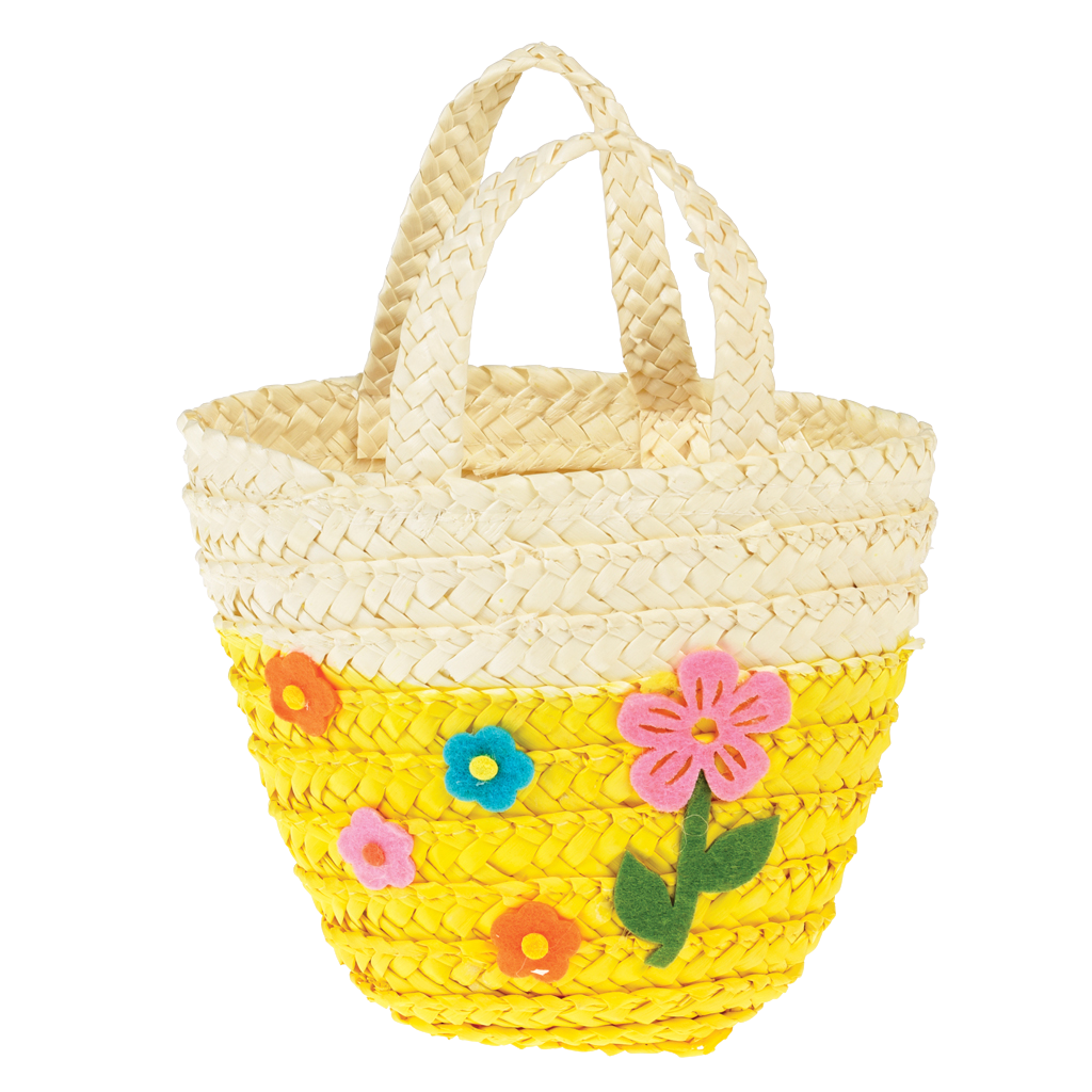 Yellow Woven Flower Basket Rex London